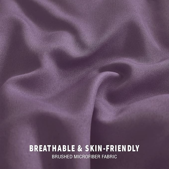 Exclusivo Mezcla Lightweight Reversible Twin Size Comforter Set, Down Alternative Comforter with 1 Pillow Sham, Twin Size Bedding Set for All Seasons, Dusty Lavender/Lilac Ash