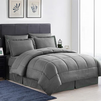 Sweet Home Collection 8 Piece Comforter Set Bag with Greek Key Design, Case Pack (Pack of 3)