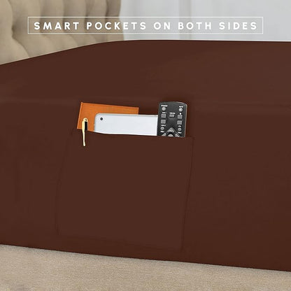 Elegant Comfort 8-Piece Pinch Pleated Comforter Set -All Season Complete Bed in a Bag, Includes 4pc Smart Sheet Set, Bed Skirt, Comforter, Matching Pillowcases and Shams, Twin/Twin XL, Chocolate Brown