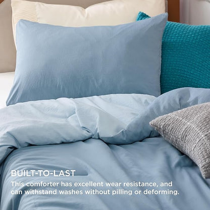 Bedsure Twin/Twin XL Comforter Set, Mineral Blue Soft Prewashed Bedding for All Seasons, 2 Pieces GentleSoft™ Bed Set, 1 Lightweight Comforter (68"x88") and 1 Pillowcase (20"x26")