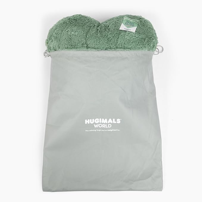 HUGIMALS Super Sized Heart to Hug Pillow in Sage | 8 lb Weighted Soft Heart Shaped Sensory Pillow | for Self-Care, Relaxation, Sleep with Cozy Hand Pocket - Thoughtful Gift for Adults, Teens