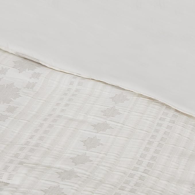 Modern Threads Marcy Ivory Jacquard Comforter Set – 5 Piece Sandstone-Inspired Bedding with Decorative Pillows & Shams, Elegant Soft Textured Bed Set for All Seasons, King