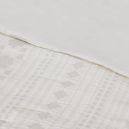 Modern Threads Marcy Ivory Jacquard Comforter Set – 5 Piece Sandstone-Inspired Bedding with Decorative Pillows & Shams, Elegant Soft Textured Bed Set for All Seasons, King