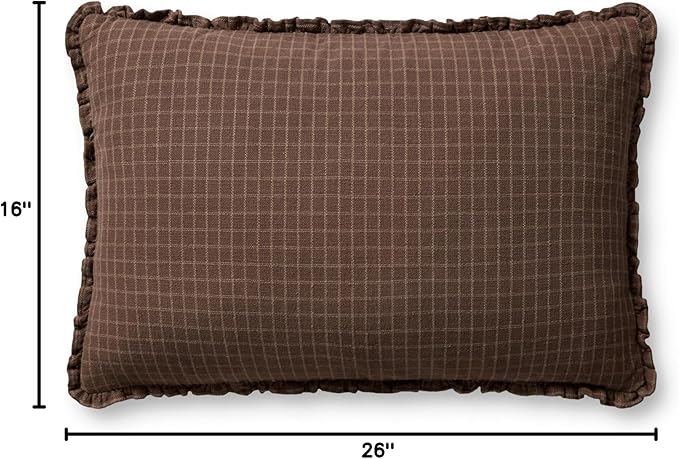 Loloi Chris Loves Julia Dinah Collection PCJ0012 Chocolate/Latte 16'' x 26'' Cover Only Pillow