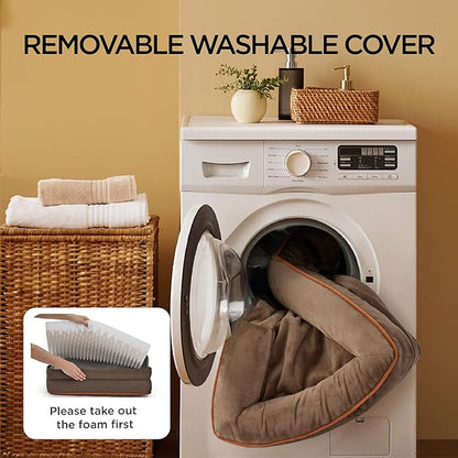Bedsure Orthopedic Dog Bed for Extra Large Dogs - XL Washable Dog Sofa Beds Large, Supportive Foam Pet Couch Bed with Removable Washable Cover, Waterproof Lining and Nonskid Bottom, Brown