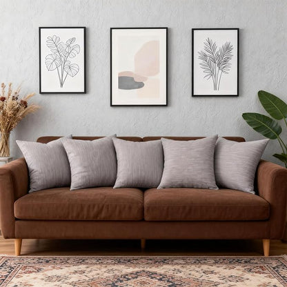 Decorative Couch Pillow Covers SofaThrow pillows with inserts included Bohemian-Style Country Cushion Cover Suitable for Beds, Sofas, Living Rooms, and Home Decor 2pack 18X18 inch.(Metallic Gray)