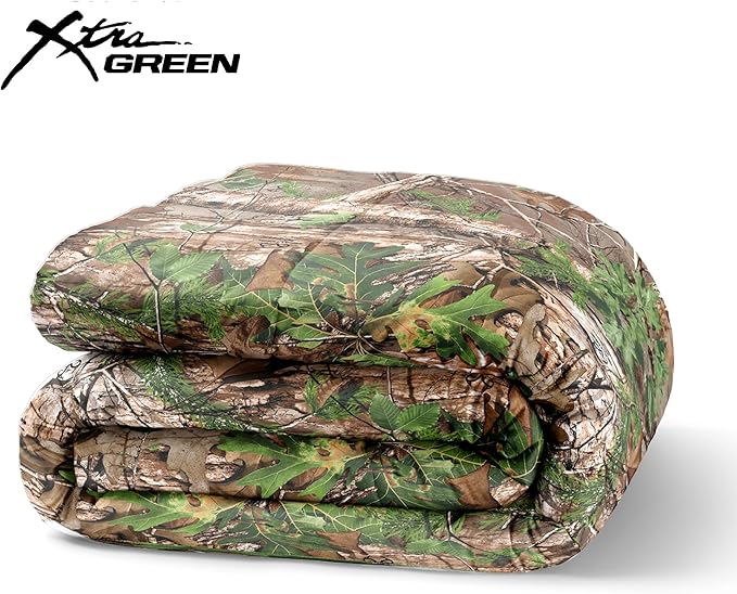 Northwest Realtree Twin Size 1 Comforter and 1 Sham Set, All Seasons, Boys and Girls Soft Cabin Bedding, Xtra Green Camo