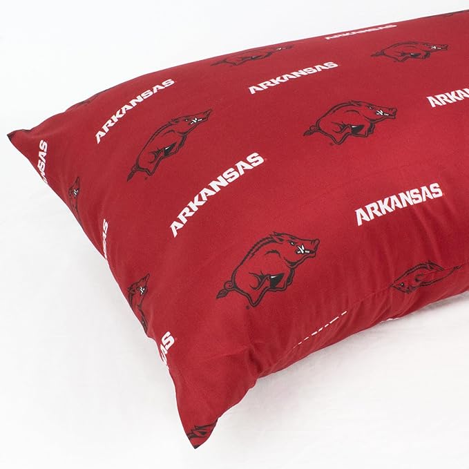 College Covers Everything Comfy Arkansas Razorbacks Pillowcase, Body Pillow, 20" x 60", Includes 1 Pillowcase