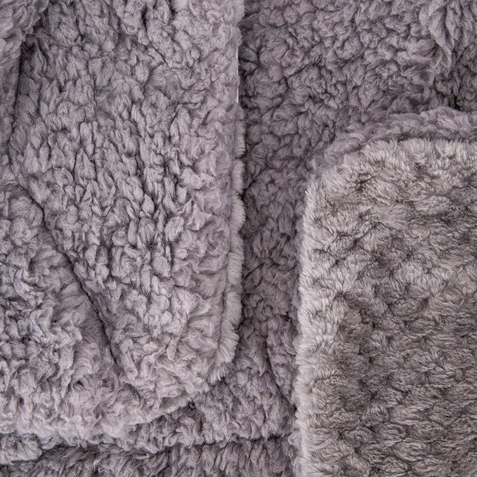 Fuzzy Blanket or Fluffy Blanket for Baby Girl or boy, Soft Warm Cozy Coral Fleece Toddler, Infant or Newborn Receiving Blanket for Crib, Stroller, Travel, Outdoor (40" x 48", DG-Flint Gray)