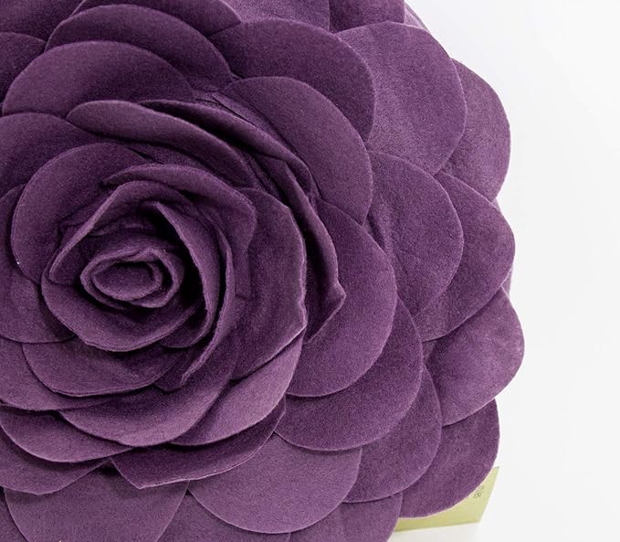 Fennco Styles Eva's Flower Garden Decorative Filled Throw Pillow 13" Round - Violet Floral Accent Pillow for Home, Couch, Bed, Living Room, Holiday and Office Décor