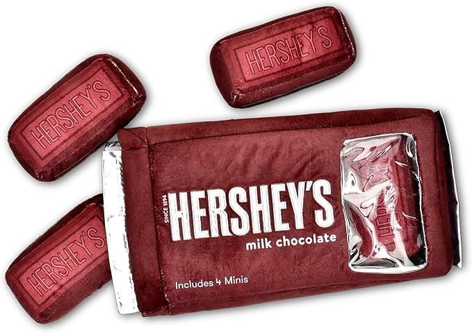iscream Hershey's Chocolate Bar Package 17.5" x 7.75" Pillow Set with Mini Chocolate Bar Pillows