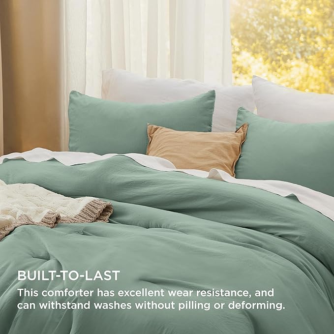 Bedsure Twin/Twin XL Comforter Set, Sage Green Soft Prewashed Bedding for All Seasons, 2 Pieces GentleSoft™ Bed Set, 1 Lightweight Comforter (68"x88") and 1 Pillowcase (20"x26")