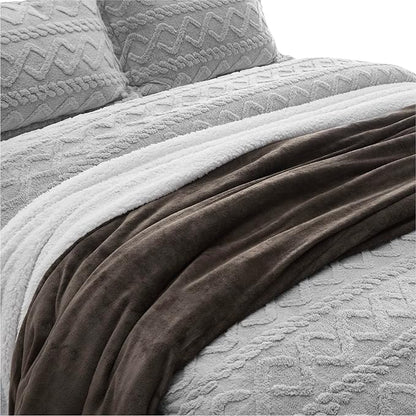 Bedsure GentleSoft Sherpa Fleece Throw Blanket Twin Size for Couch - Thick and Warm Throw for Women and Men, Soft Fuzzy Plush Twin Blanket for Winter, Non-Heated, Brown, 60x80 Inches