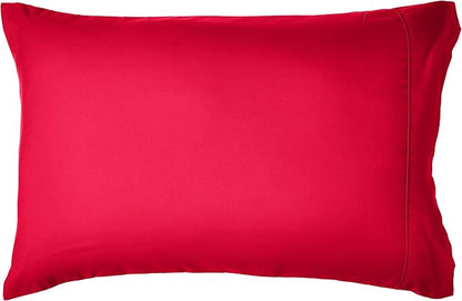 Sweet Home Collection 7 Piece Comforter Set Bag Solid Color All Season Soft Down Alternative Blanket & Luxurious Microfiber Bed Sheets, Red, Full