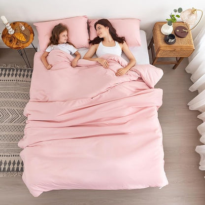 Ultra-Soft Blush Light Pink Comforter Set Full Size for Girls Women - Cozy PolyCotton - 1 Down Alternative Comforter & 2 Pillowcase - All Season Lightweight Comfy Bed Blanket Bedspreads Quilt