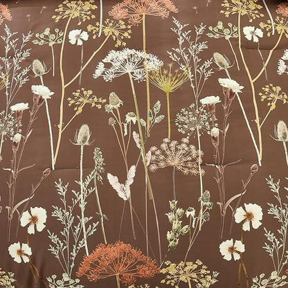 Yiran Brown Comforter Set King Size, 7 Piece Floral Dandelion Comforter Bedding Set, Botanical Bed in a Bag King, Soft Microfiber Complete Bedding Set with Sheets for All Season