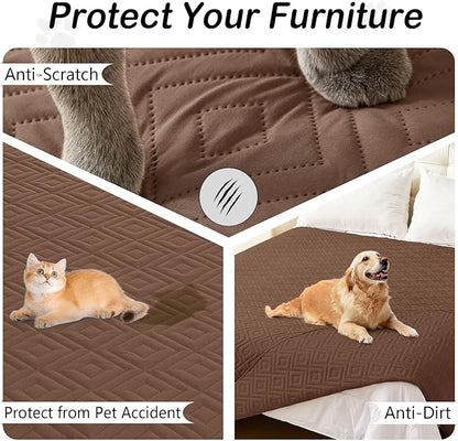 hyha Waterproof Dog Blanket, Soft Dog Bed Cover Pet Blankets, Waterproof Sofa Couch Cover for Dogs Washable, Reversible Pet Couch Covers for Sofa Furniture (40x70 Inch, Brown/Brown)