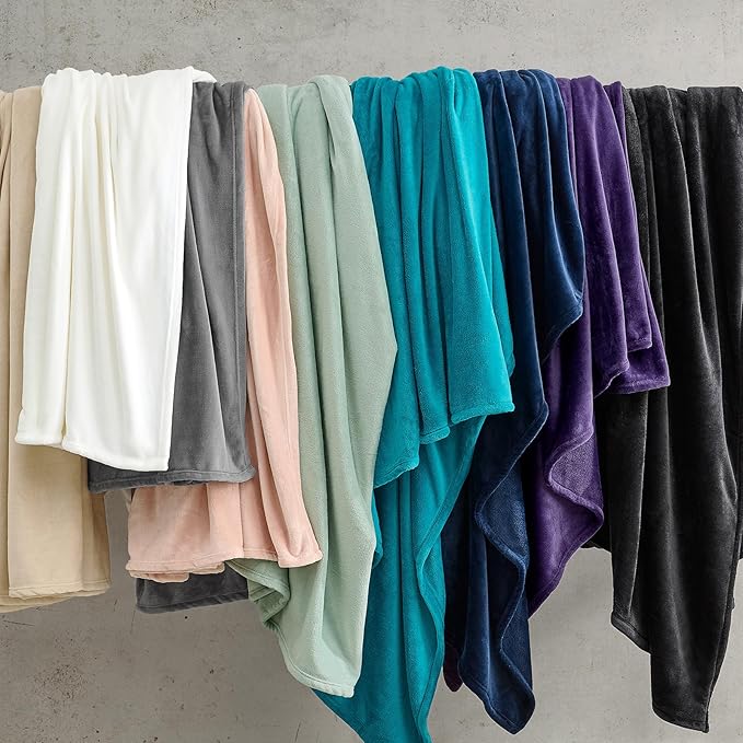 Hansleep Fleece Celadon Full Blanket, Super Soft Flannel Fuzzy Plush Cozy Blanket for All Seasons, Celadon, Full 84x90 Inches