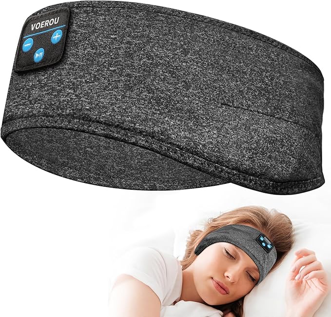 Voerou Sleep Headphones, Bluetooth Headband,Sleeping Headphones with Ultra-Thin Speakers for Side Sleepers,Headband Headphone for Sleeping,Running,Workout,Travel,Yoga,Insomnia,Meditation
