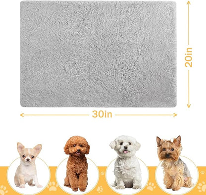 LOCHAS Luxury Fluffy Dog Blanket, Extra Soft and Warm Sherpa Fleece Pet Blankets for Dogs Cats, Plush Furry Faux Fur Puppy Throw Cover, 20''x30'' Grey