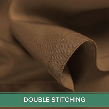 Pure Bamboo Queen Sheets, Genuine 100% Organic Viscose Derived from Bamboo Bed Sheet Set, Luxuriously Soft & Cooling, Double Stitching, 2 Year Quality Promise (Queen, Coconut Husk)