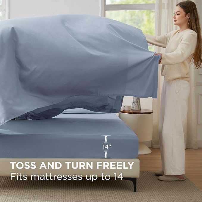 Bedsure Full Size Comforter Set - 7 Pieces Navy Full Bedding Set for All Seasons, Boho Contrasting Design Bed in a Bag with Comforter, Sheets, Pillowcases & Shams