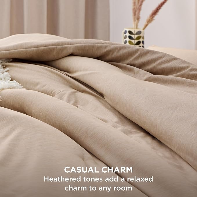 Bedsure King Size Comforter Set - Warm Sand King Comforter Set, Soft Bedding for All Seasons, Cationic Dyed Bedding Set, 3 Pieces, 1 Comforter (104"x90") and 2 Pillow Shams (20"x36"+2")