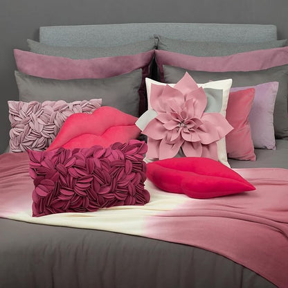 KINGROSE 3D Lip Throw Pillow Cute Decorative Pillow Soft Cushion for Sofa Couch Bed Home Decor Girls 12 x 24 Inches Red