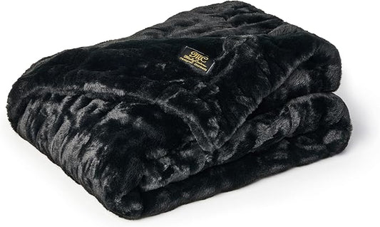 Minky Couture Hugs Blanket - Extra Plush Blanket for Premium Gifting - Stretchy Bubbled Cozy Throw - Silky Smooth - Durable & Machine-Washable - Travel-Friendly - Adult, Black