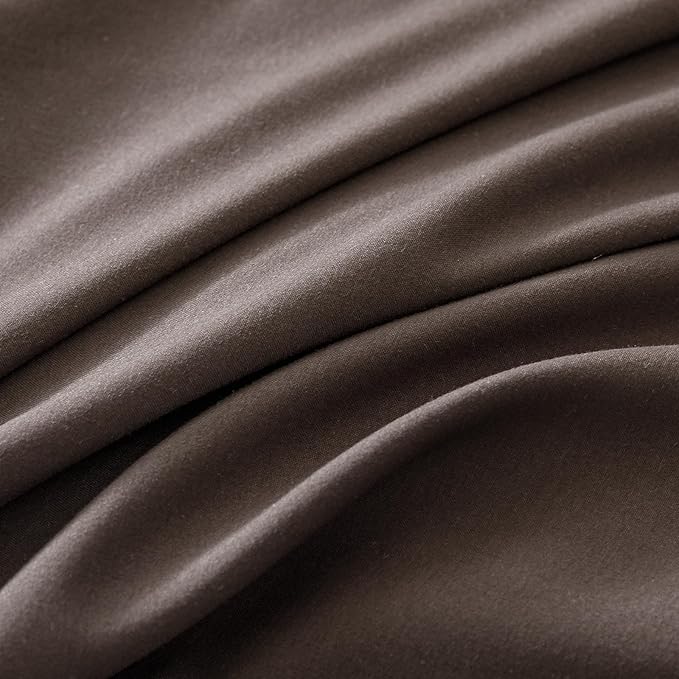 CLOTHKNOW Dark Brown King Size Comforter Set 3Pcs Mocha Coffee Bedding Comforter Sets Soft Brown Comforter Men Women Comforter with 2 x Pillow Cases