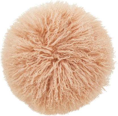 SARO LIFESTYLE Mongolian Lamb Fur Poly Filled Throw Pillow