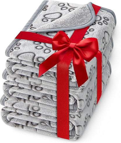 Stuffed 3pcs Premium Soft Dog Blankets for Small Dogs, Cat Blanket Calming Washable for Bed Couch Crate Protection Cover, Dog Puppy Kitten Essentials Christmas Dog Gifts, 24 * 32 inches, Grey