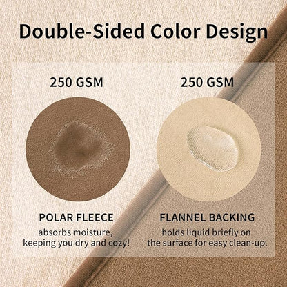 QiyI Waterproof Blanket for Bed King Size, Washable Reversible Bed Cover, Large Leakproof Stain-Resistant Furniture Protector for Travel & Camping, 80"x90", Brown/Tan