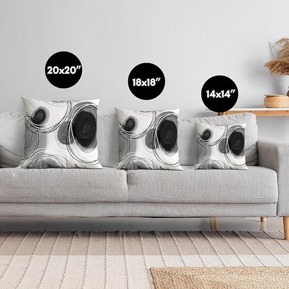Americanflat 14x14 Throw Pillow with Premium Polyester - Decorative Pillows for Home Decor - Stylish Pillows for Couches, Bedrooms and Chairs - Black and White