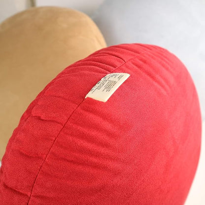 Round Throw Pillow 16x16 for Kids Down-Like Polyester Filling Super Soft Floor Pillow Ultra Fluffy Feather-Like Touching Decorative Circle Cushion for Couch Bed Sofa, Bright Red, 1 Piece