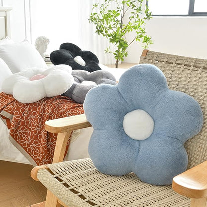 Pillows, Soft Flower Shaped Pillow with Home Decorative for Couch Chair Bed,Flower Floor Throw Pillows for Adults Bedroom Living Room (White, 19.6 Inches)