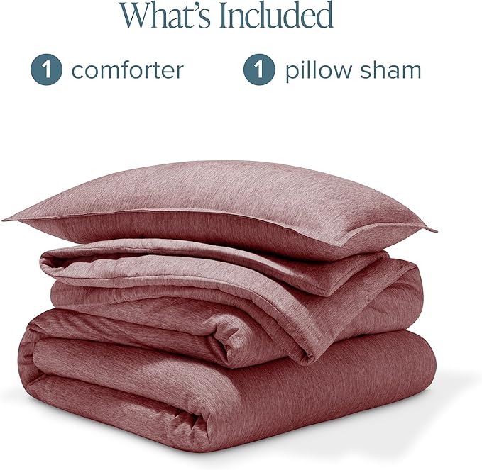 Bare Home Comforter Set - Twin/Twin Extra Long - Ultra-Soft - Goose Down Alternative - Premium 1800 Series - All Season Warmth Comforter (Twin/Twin XL, Heathered Rosewood)
