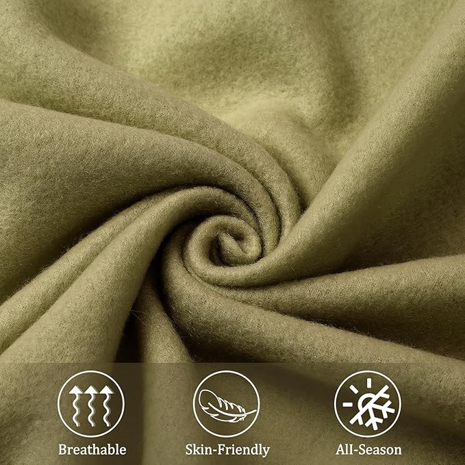 Kinlop Fleece Blanket Bulk 60 x 50 Inch Soft Lightweight Fleece Cozy Blanket Warm Throw Plush Pet Throw for Bed Couch Sofa Home Office Wedding Gifts Travel Camping(Olive Green)