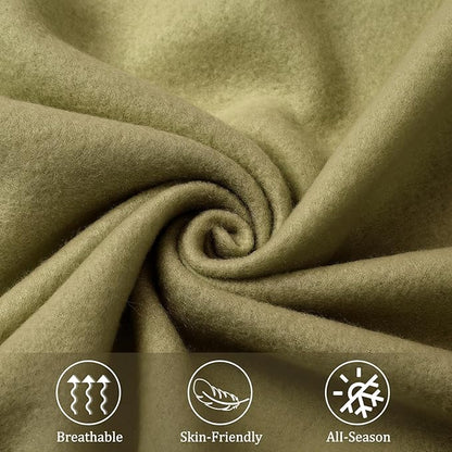 Kinlop Fleece Blanket Bulk 60 x 50 Inch Soft Lightweight Fleece Cozy Blanket Warm Throw Plush Pet Throw for Bed Couch Sofa Home Office Wedding Gifts Travel Camping(Olive Green)