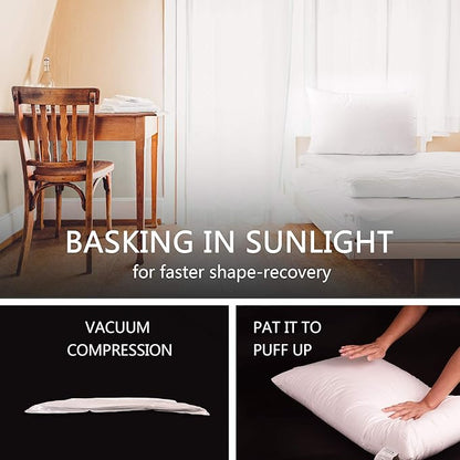 EDOW Luxury Soft Pillows for Sleeping, Fluffy Down Alternative Polyester Fiber Filled Pillow, Home&Hotel-Collection, Machine Washable
