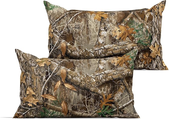 Northwest Realtree 5-Piece Queen Size Bed in a Bag Set, 1 Comforter, 1 Fitted Sheet, 1 Flat Sheet, 2 Pillowcases, All Seasons Bedding, Edge Camo