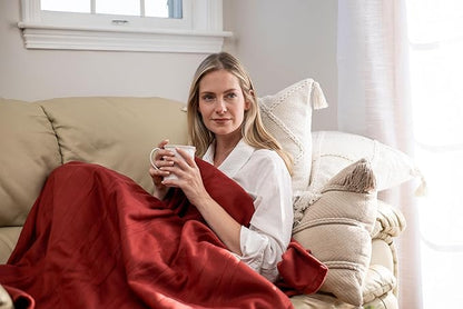 BLACK+DECKER Heated Blanket Electric Throw, Fleece Electric Blanket, Heating Blanket with 4 Heating Levels, 3H Timer, Auto Shutoff, Fast Heating (50x60 inches, Cream)