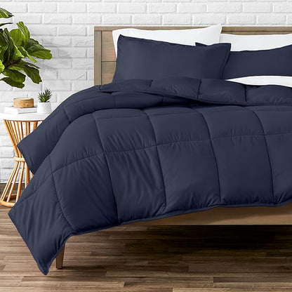 Bare Home Comforter Set - King/California King Size - Ultra-Soft - Goose Down Alternative - Premium 1800 Series - All Season Warmth (King/Cal King, Midnight Blue)