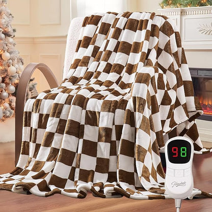 HomeMate Electric Blanket Heated Full Size - 72“x84“ Ultra Soft Cozy Flannel Heating Blanket with 10 Fast Heat Levels 8 Hours Auto Off Over-Heated Protection ETL Certification Keep Warm in Home Office