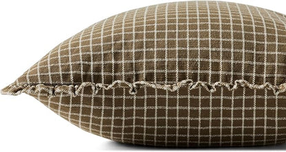 Loloi Chris Loves Julia Dinah Collection PCJ0012 Chocolate 18'' x 18'' Cover w/Down Pillow