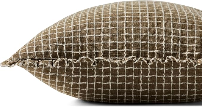 Loloi Chris Loves Julia Dinah Collection PCJ0012 Chocolate 18'' x 18'' Cover Only Pillow
