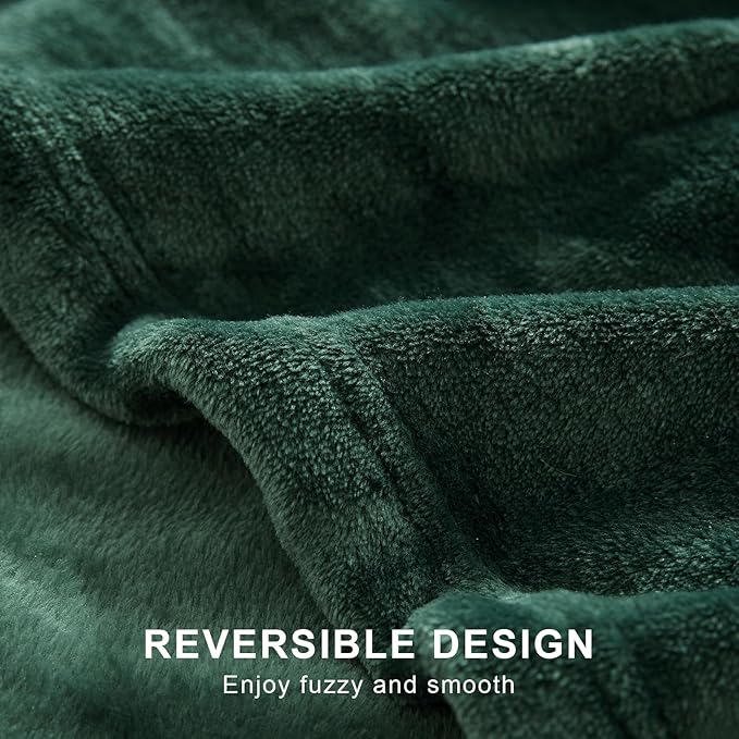 Hansleep Fleece Blanket Twin Size Dark Green, Soft Cozy Twin Fuzzy Flannel Lightweight Blanket for Bed, Sofa, Couch, Travel, Camping, Dark Green, 60x80 Inches
