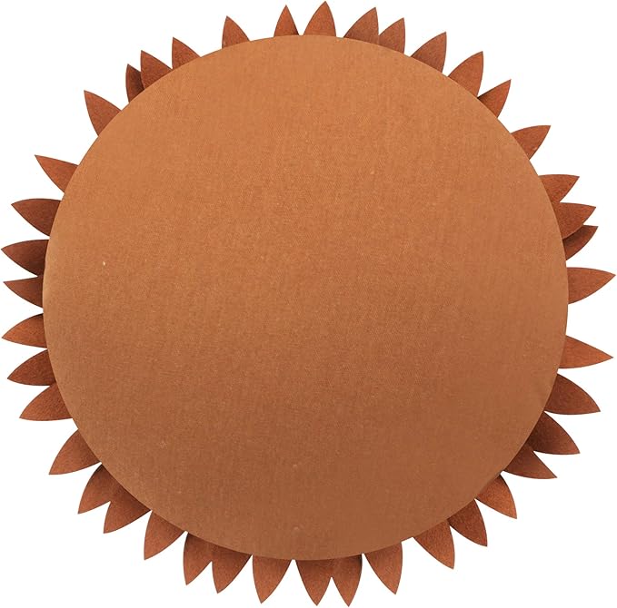 Contempo Lifestyles 3D Daisy Flower Decorative Pillow, Plush, 18" Flower, 16" Pillow With Insert, Solid Mocha