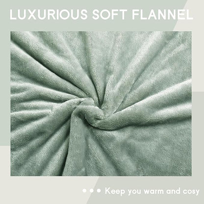 Heated Blanket Electric Blanket Full Size 72''x84'' with 9 Heating Levels, 1-10 Hour Auto Shut Off, Machine Washable, Flannel & Sherpa Soft Warming Blanket for Couch, Bed, Office - Light Green