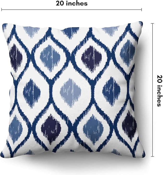 Americanflat 20x20 Throw Pillow with Sewn-in Insert - All-in-One Decorative Pillows - No Cover Needed - Soft and Durable Cushion for Bed or Sofa - Polyester - Blue